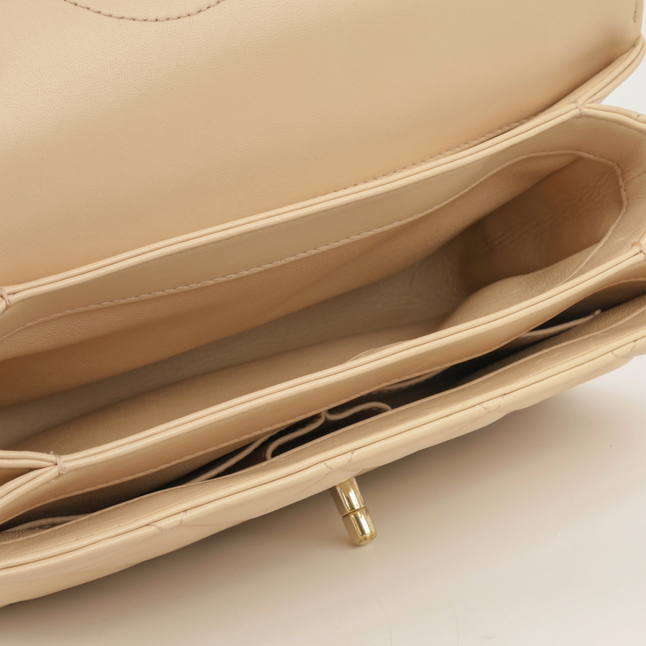 Chanel Small Trendy CC Flap Bag - Light Peach Lambskin | Champagne gold-tone hardware