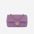 Chanel Mini Flap Rectangular - Purple Lambskin | Champagne Gold Hardware
