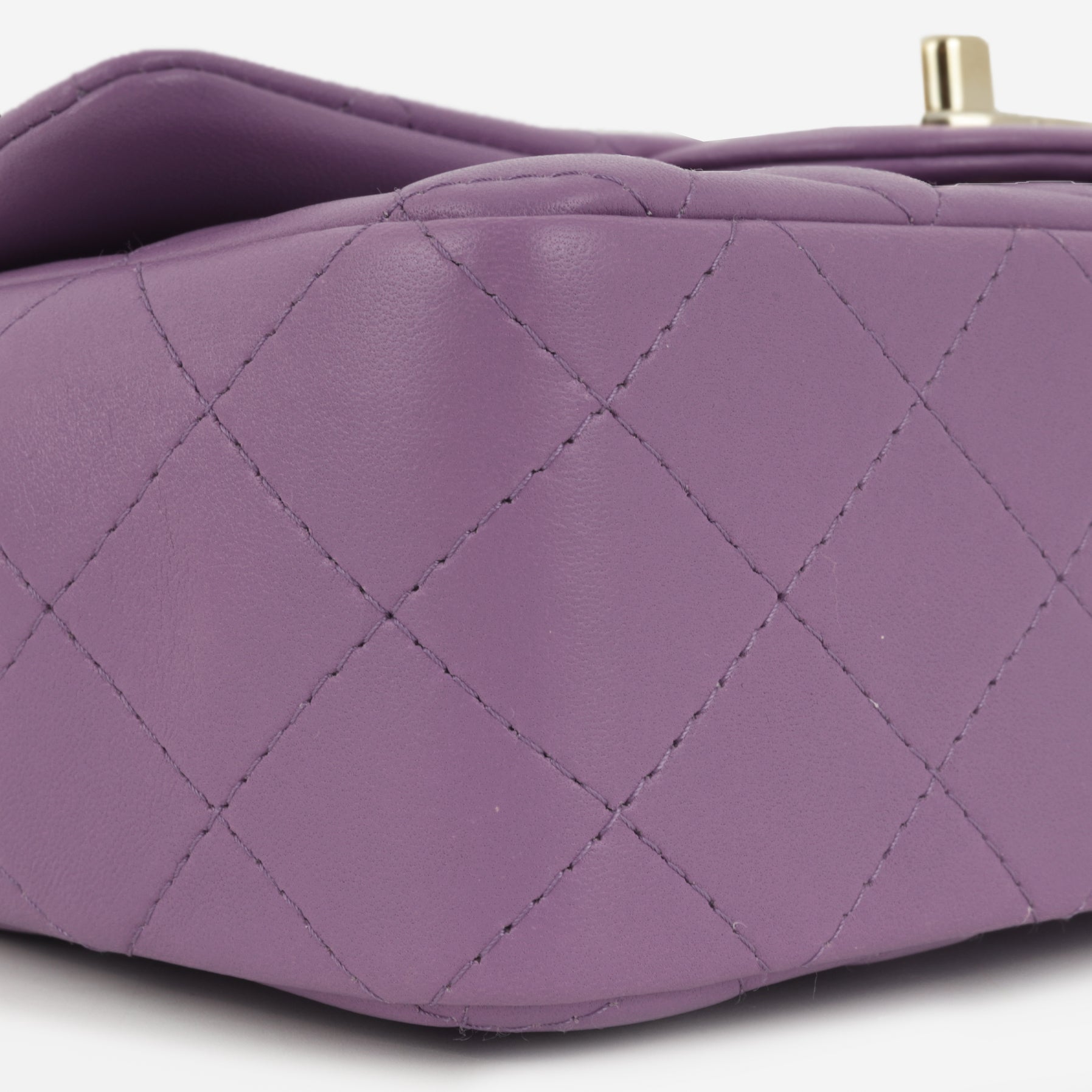 Chanel Mini Flap Rectangular - Purple Lambskin | Champagne Gold Hardware
