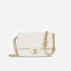 Chanel Coin Mini Flap - White Caviar | Gold Hardware