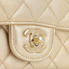 Chanel Mini Square - Gold Metallic Lambskin | Champagne Gold Hardware