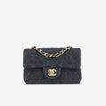 Chanel Mini Flap Rectangular - Indigo Denim | Gold Hardware