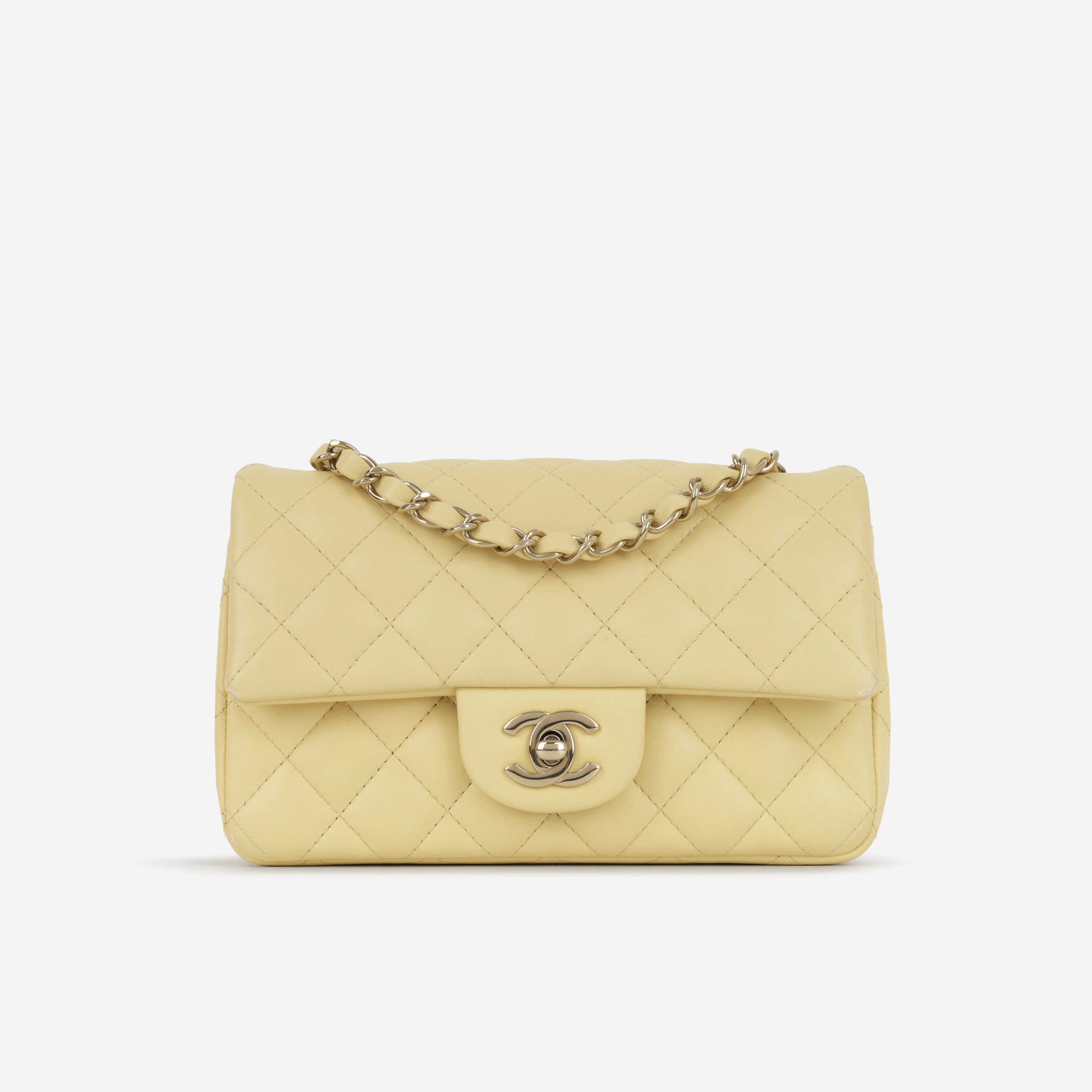 Chanel Mini Flap Rectangular - Baby Yellow Lambskin | Champagne Gold Hardware