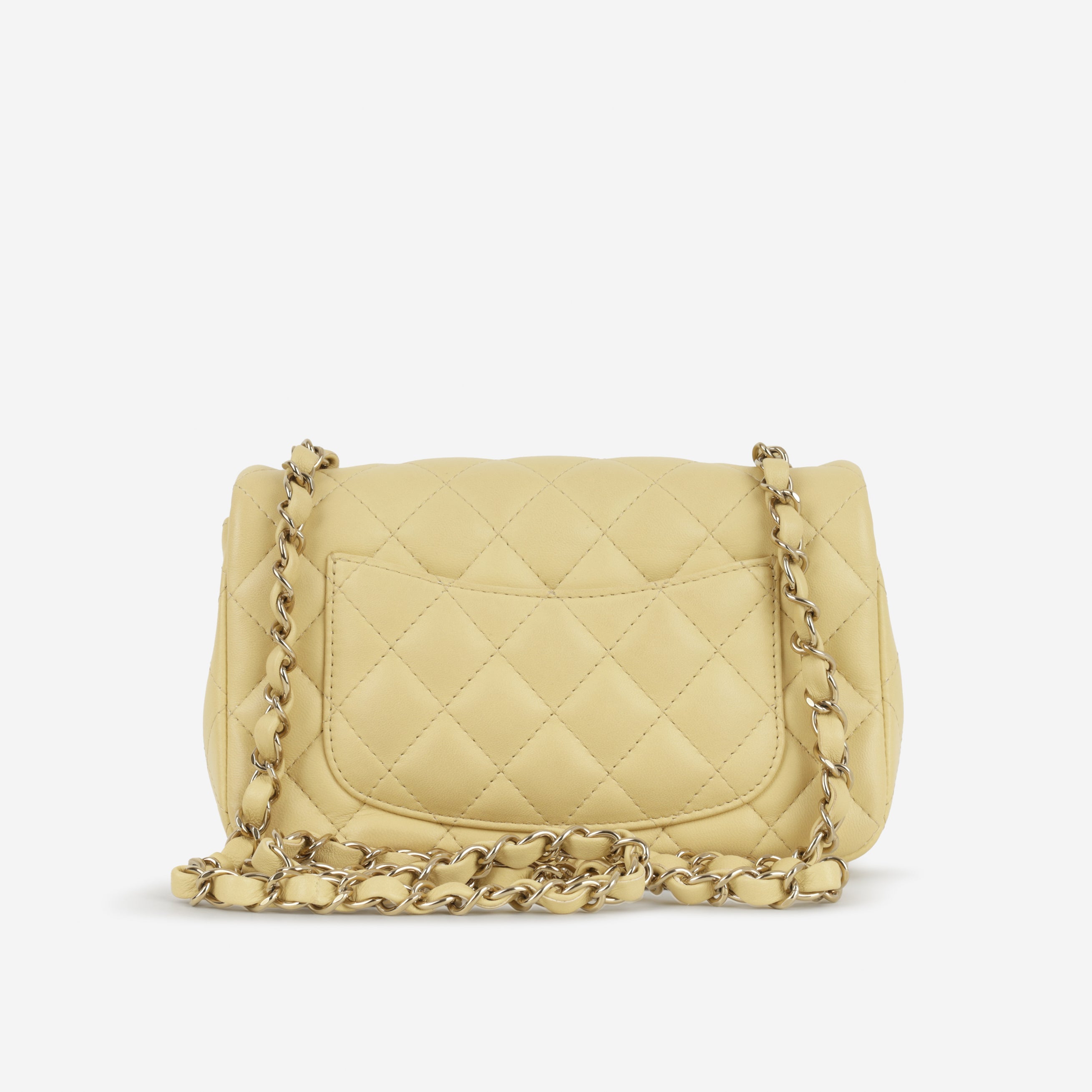Chanel Mini Flap Rectangular - Baby Yellow Lambskin | Champagne Gold Hardware