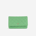 Chanel Classic Wallet on Chain - Green Caviar | Champagne Gold Hardware