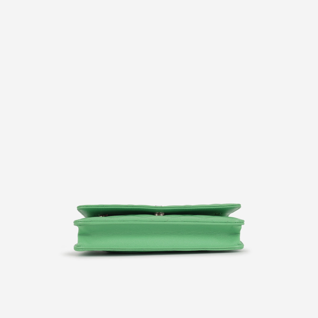 Chanel Classic Wallet on Chain - Green Caviar | Champagne Gold Hardware