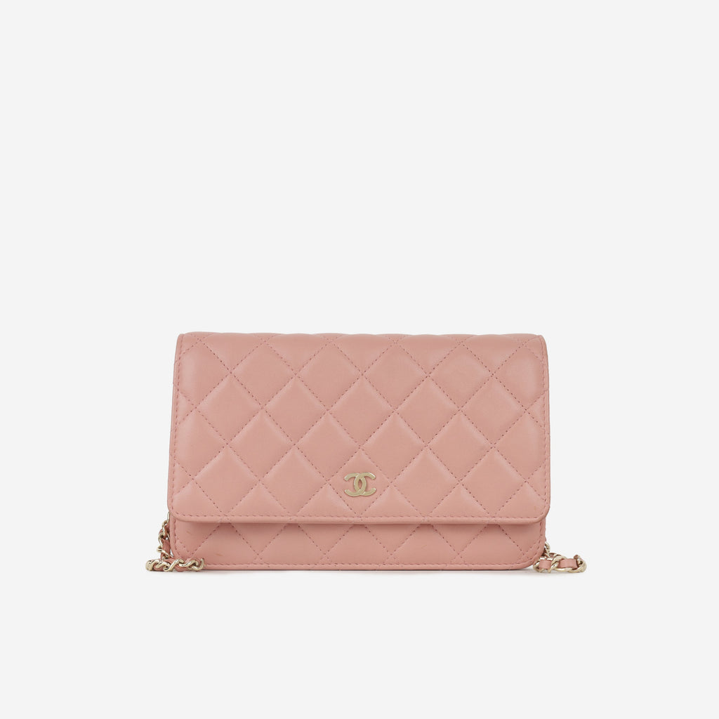 Chanel Classic Wallet on Chain - Pink Lambskin | Champagne Gold Hardware