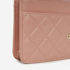 Chanel Classic Wallet on Chain - Pink Lambskin | Champagne Gold Hardware