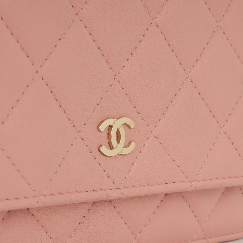 Chanel Classic Wallet on Chain - Pink Lambskin | Champagne Gold Hardware