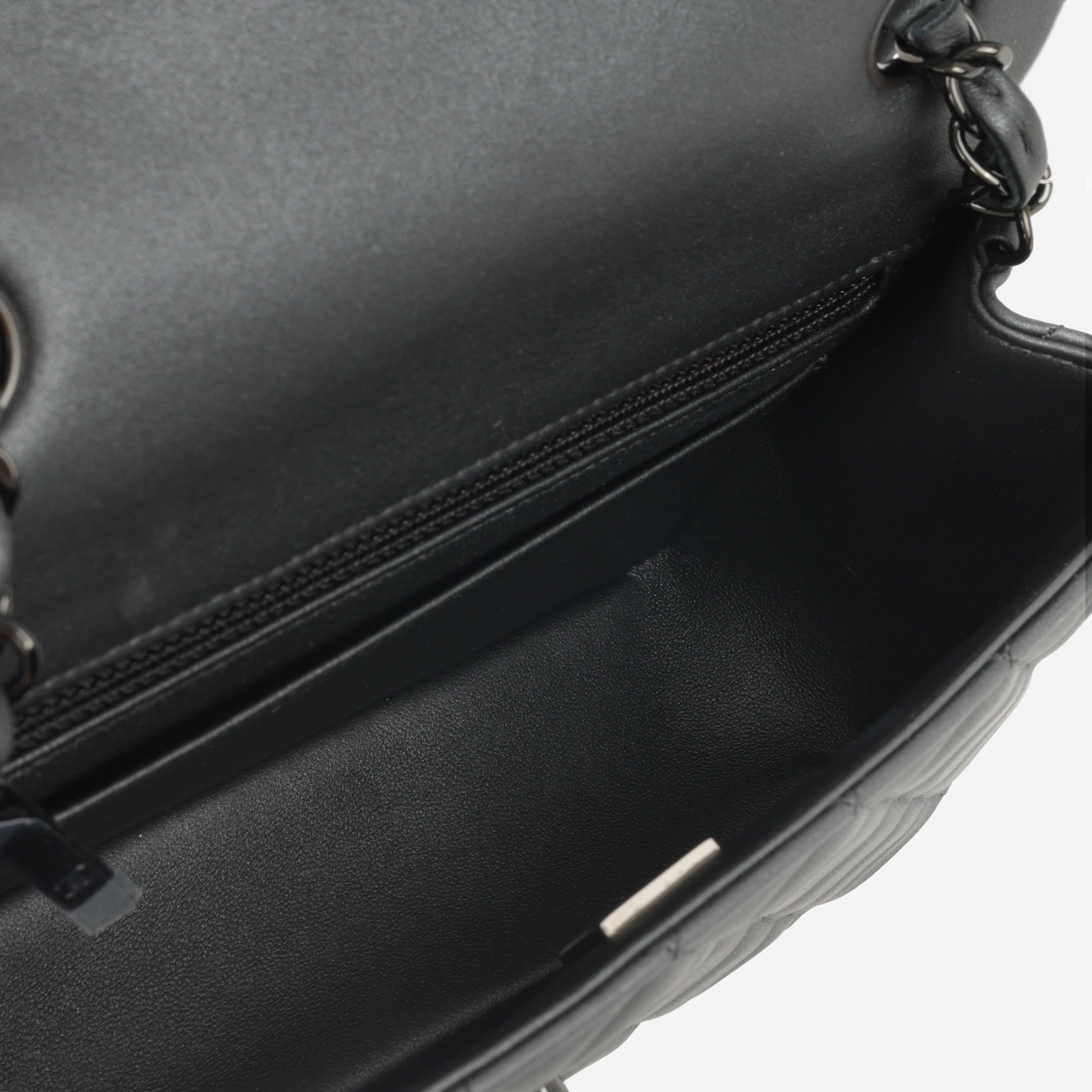 Chanel Mini Rectangular - So Black Iridescent Lambskin