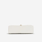 Chanel Small Classic Flap - White Caviar | Champagne Gold Hardware