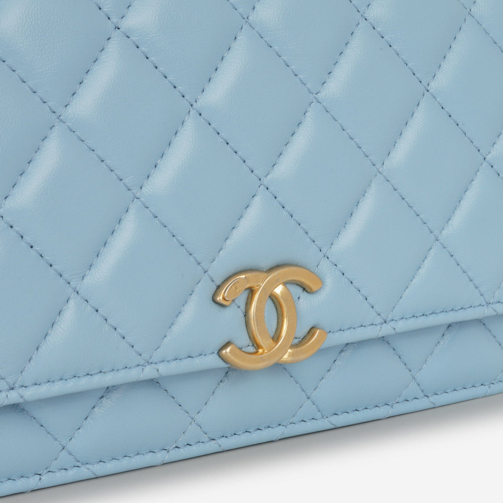 Chanel Candy Chain Wallet on Chain - Blue Lambskin | Gold Hardware
