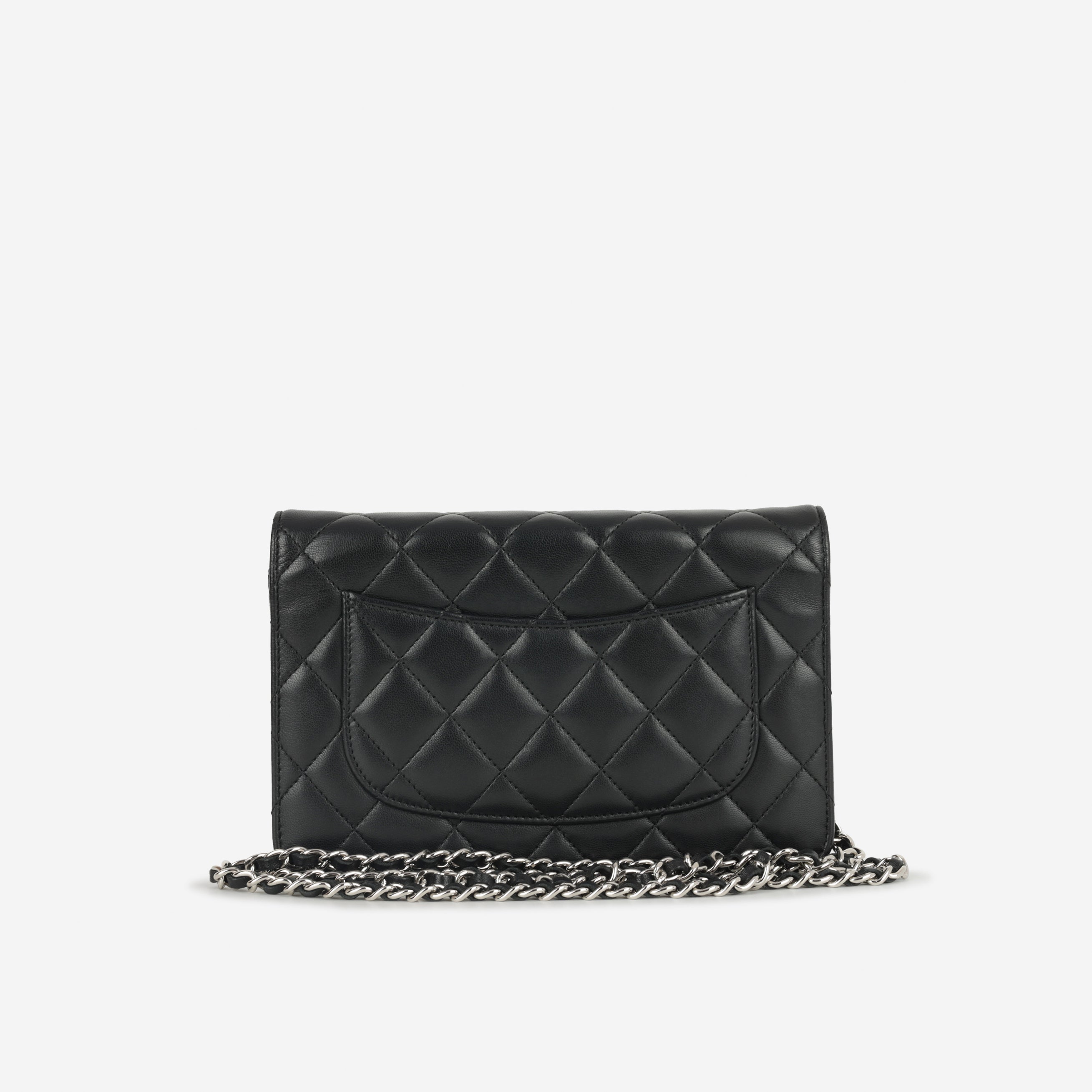 Chanel Classic Wallet on Chain - Black Lambskin | Silver Hardware