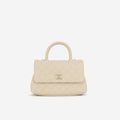 Chanel Small Coco Handle - Ecru Caviar | Champagne Gold Hardware