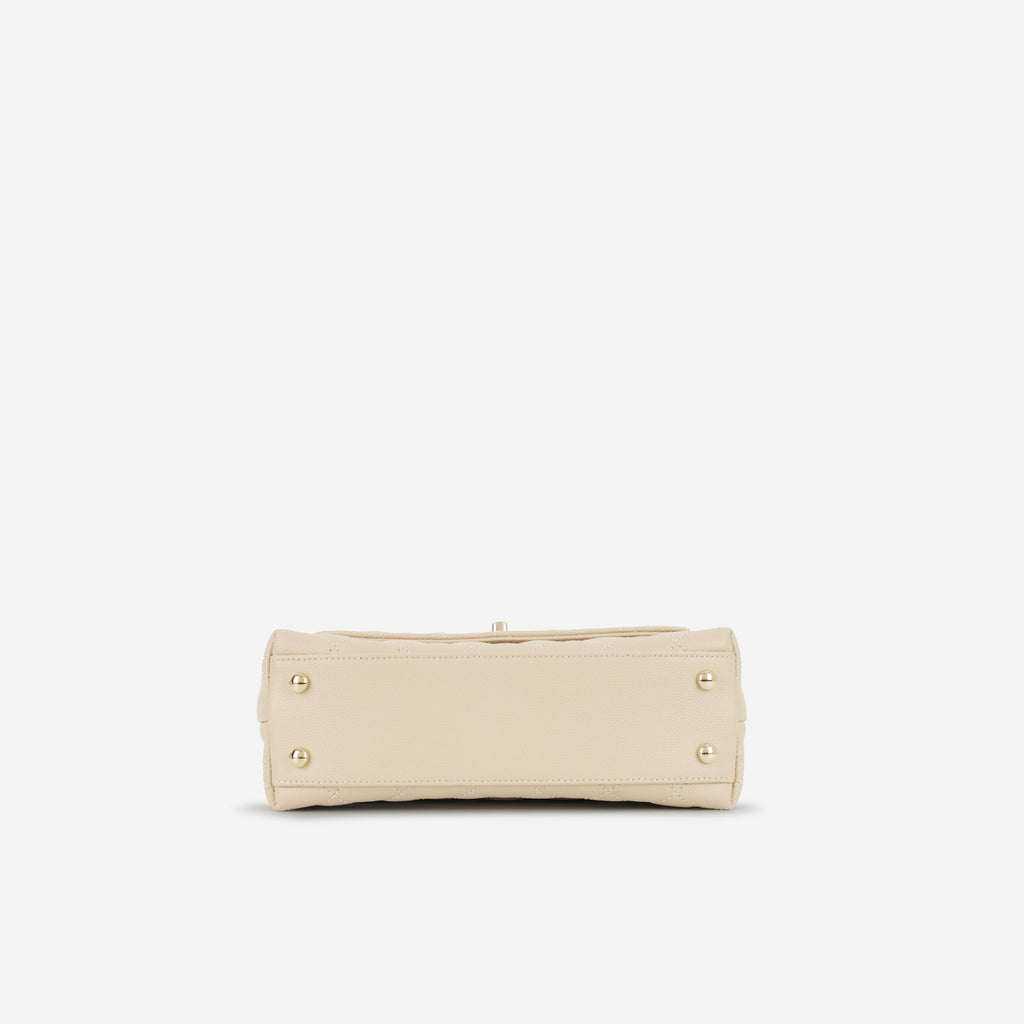 Chanel Small Coco Handle - Ecru Caviar | Champagne Gold Hardware