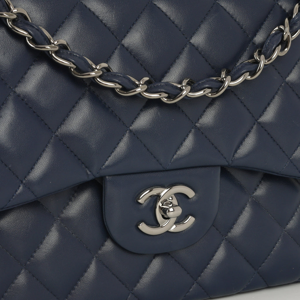 Chanel Classic Jumbo Double Flap - Navy Lambskin | Ruthenium Hardware