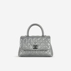 Chanel Small Coco Handle - Graphite Metallic Calfskin | Black Hardware