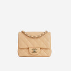 Chanel Mini Flap Square - Peach Lambskin | Champagne Gold Hardware