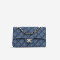 Chanel Small Classic Flap - Denim Tromp L'oeil | Champagne Gold Hardware