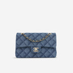 Chanel Small Classic Flap - Denim Tromp L'oeil | Champagne Gold Hardware