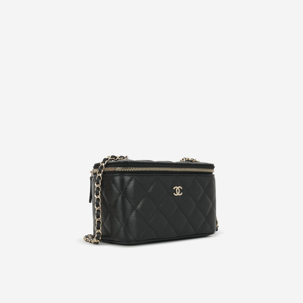 Chanel Small Vanity on Chain - Black Caviar | Champagne Gold Hardware