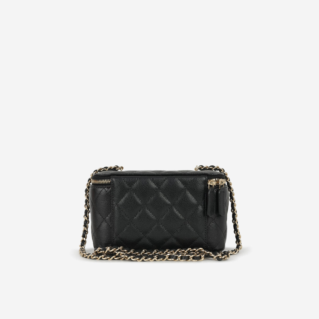 Chanel Small Vanity on Chain - Black Caviar | Champagne Gold Hardware