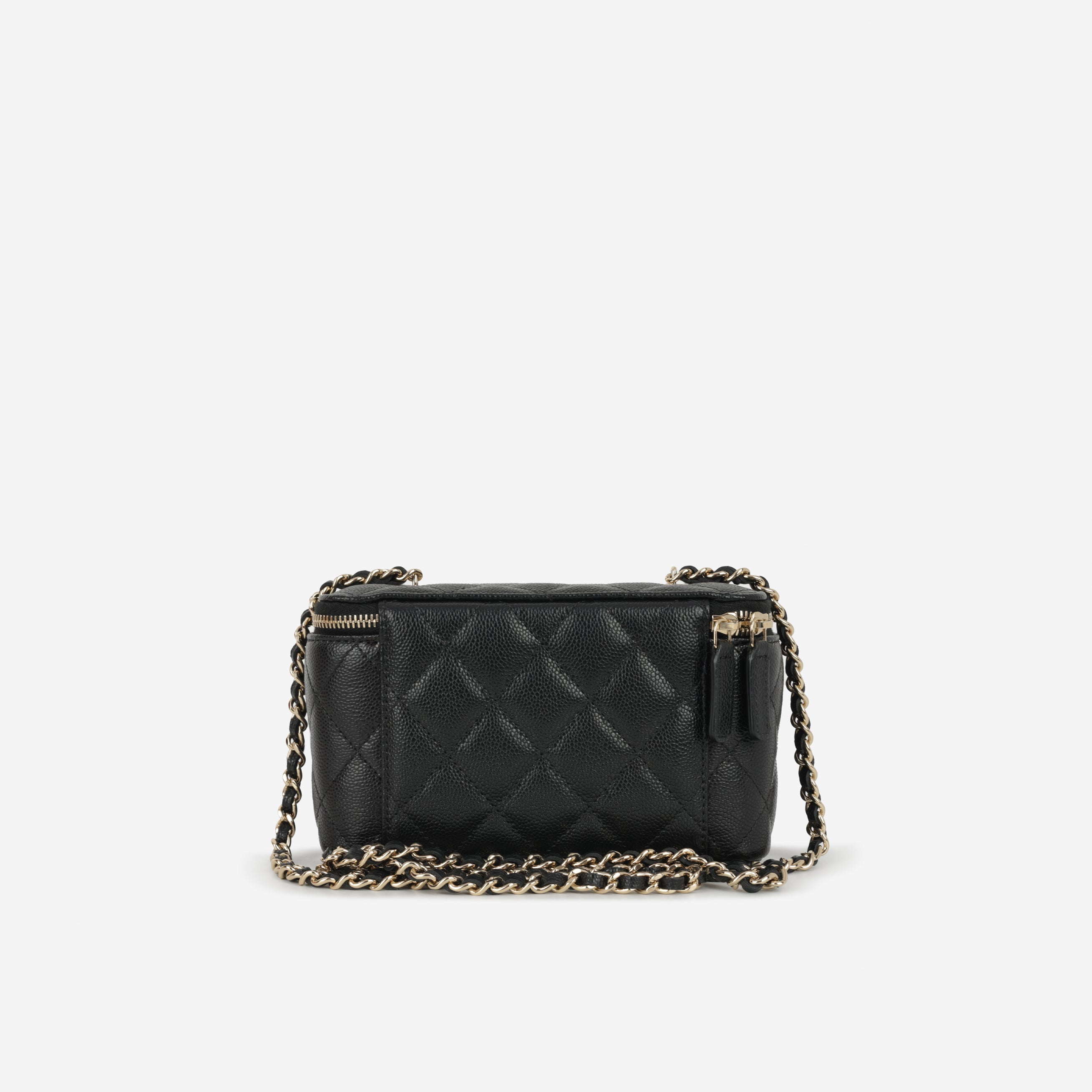 Chanel Small Vanity on Chain - Black Caviar | Champagne Gold Hardware