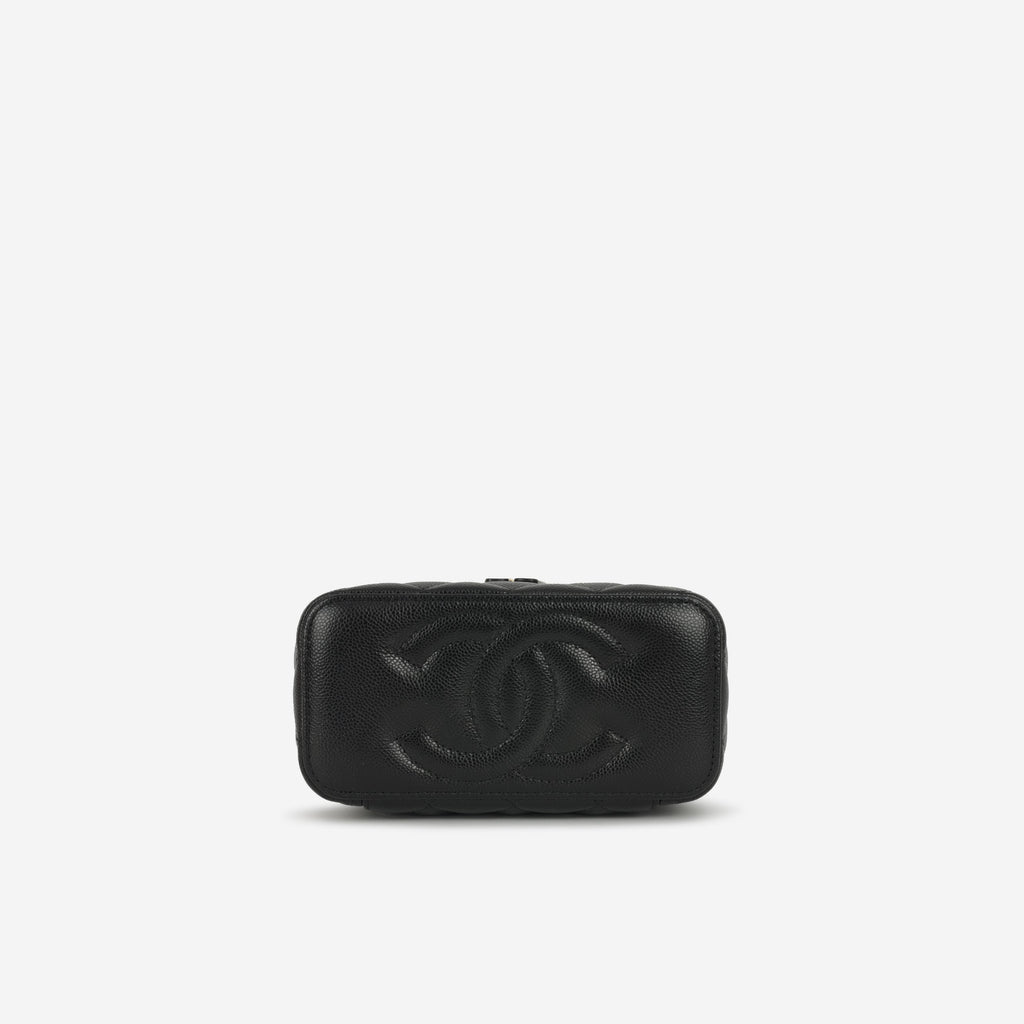Chanel Small Vanity on Chain - Black Caviar | Champagne Gold Hardware