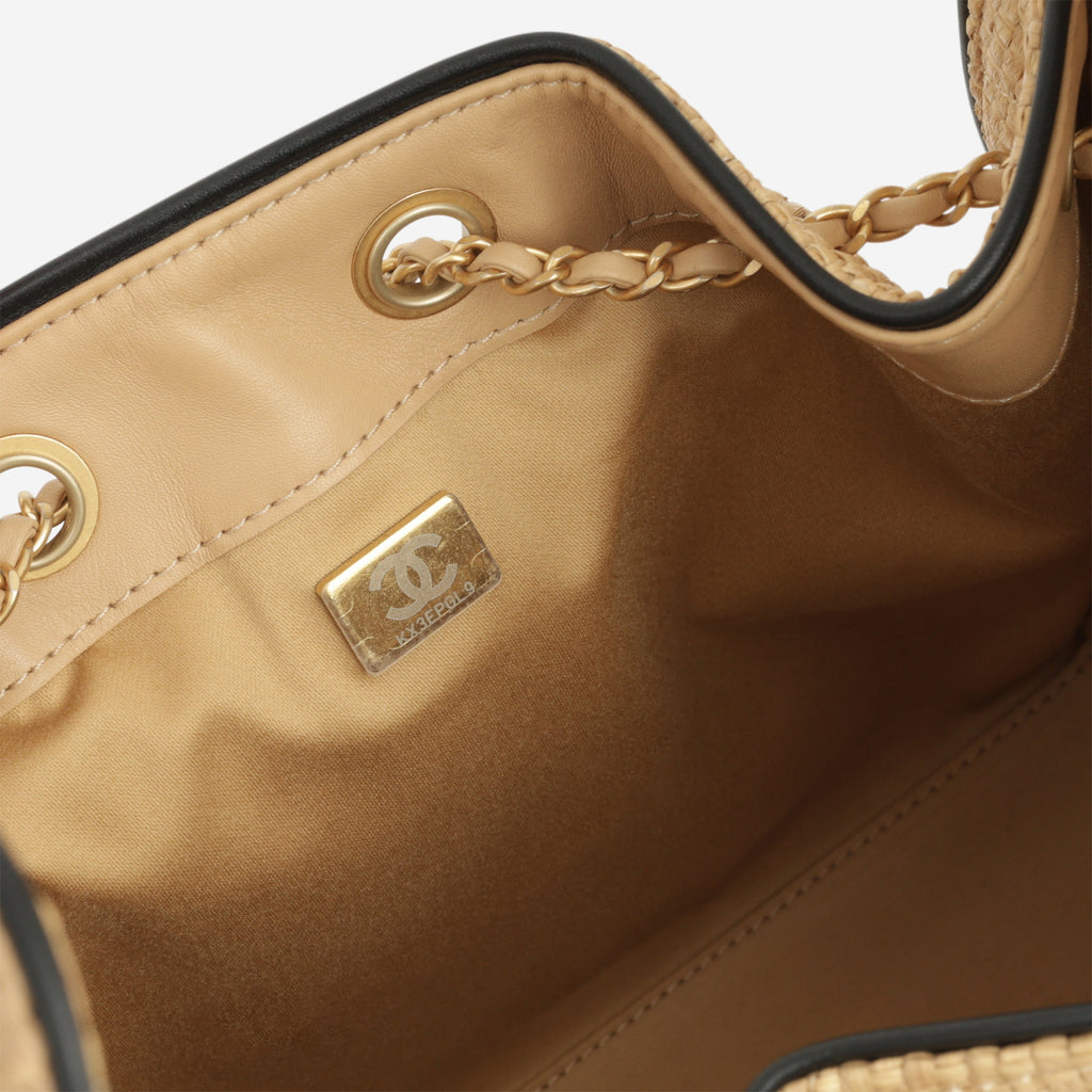 Chanel Small 25 Hobo - Beige Braided Raffia | Gold Hardware
