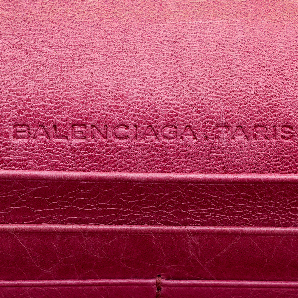 Balenciaga Agneau Motocross Classic Money Continental Wallet - FINAL SALE (SHF-18248)