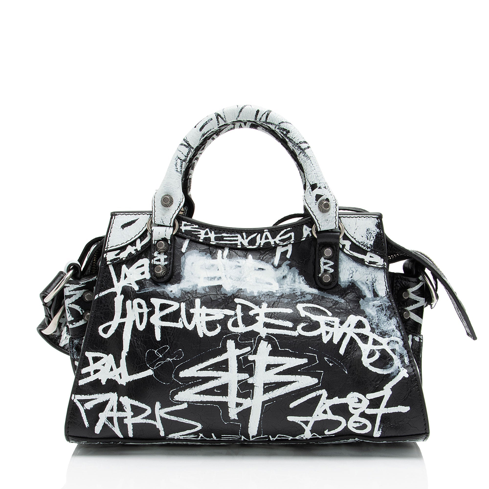 Balenciaga Agneau Graffiti Signature Neo Cagole City XS Satchel