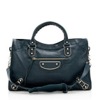Balenciaga Agneau Metallic Edge City Satchel (SHF-17832)