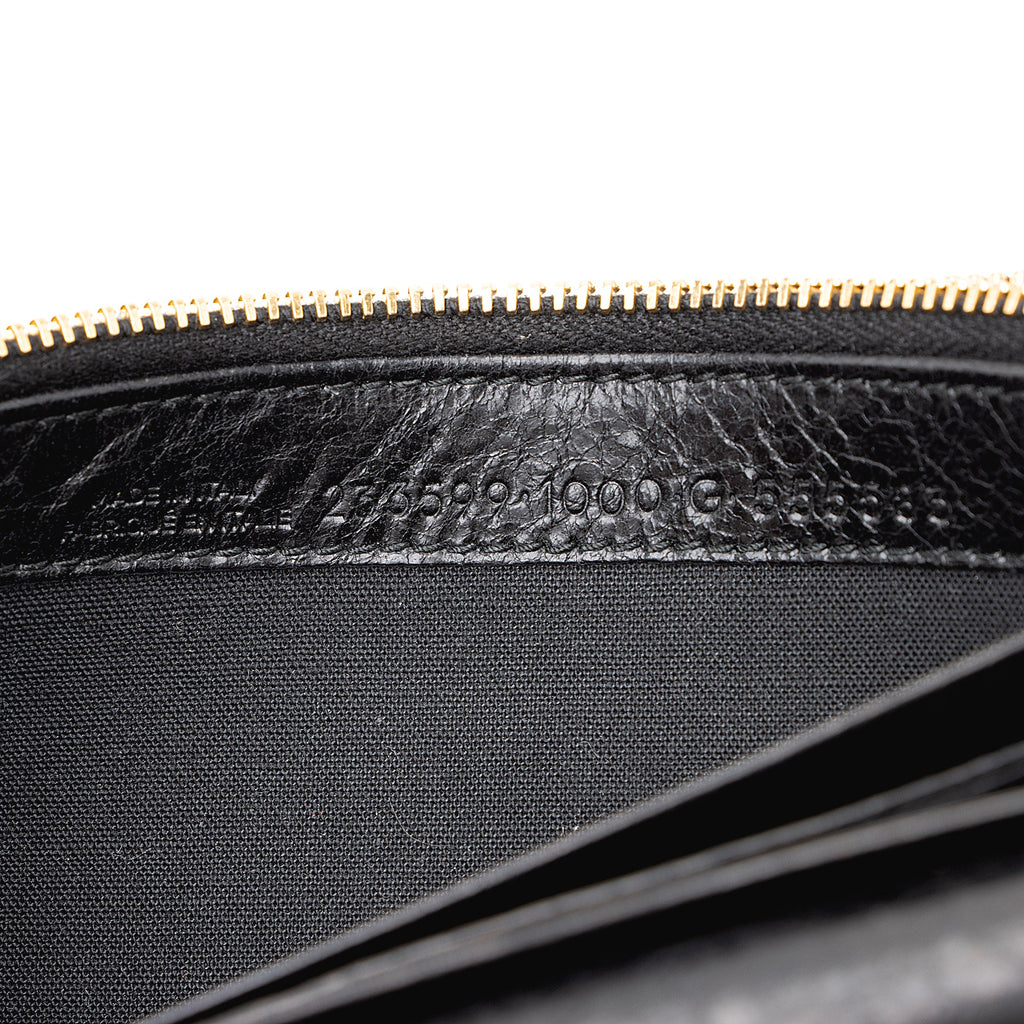Balenciaga Agneau Motocross Classic Money Continental Wallet (SHF-22911)