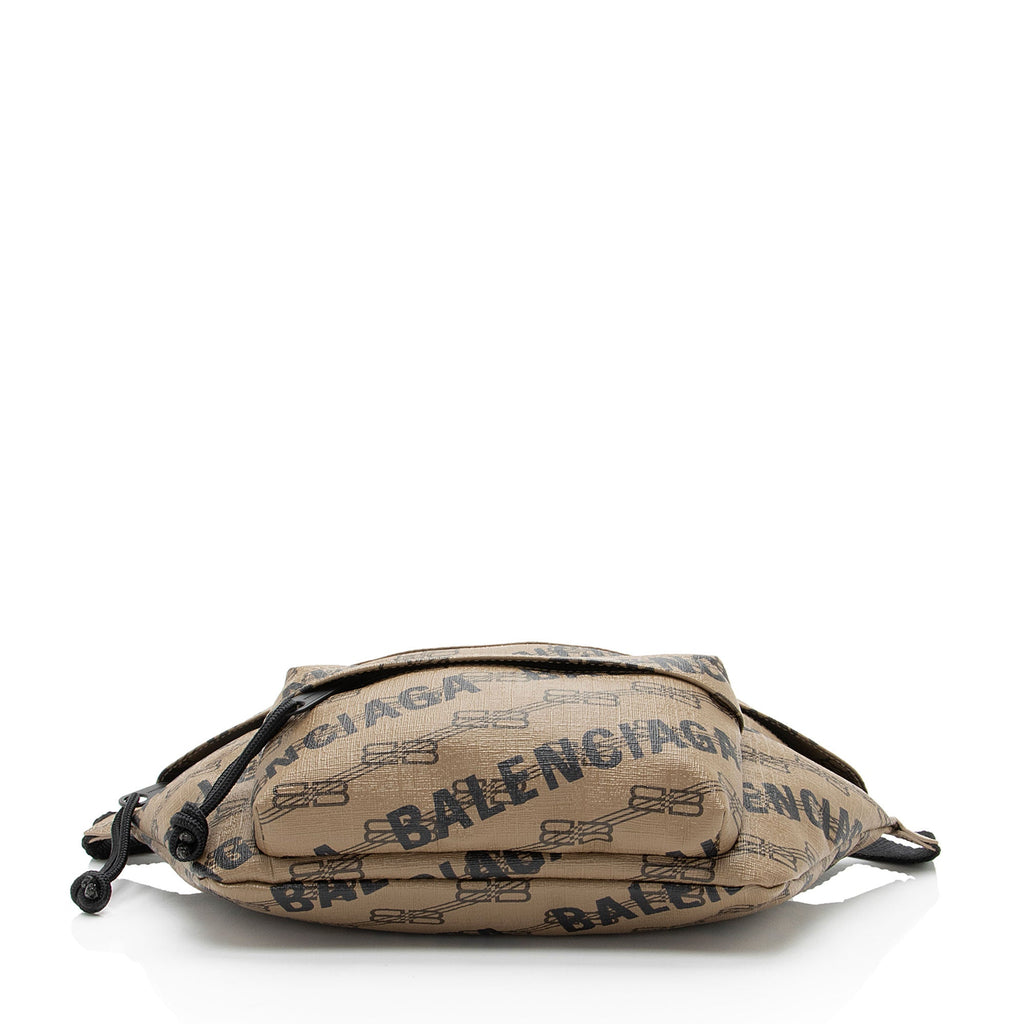Balenciaga BB Monogram Canvas Allover Logo Signature Medium Belt Bag