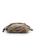 Balenciaga BB Monogram Canvas Allover Logo Signature Medium Belt Bag