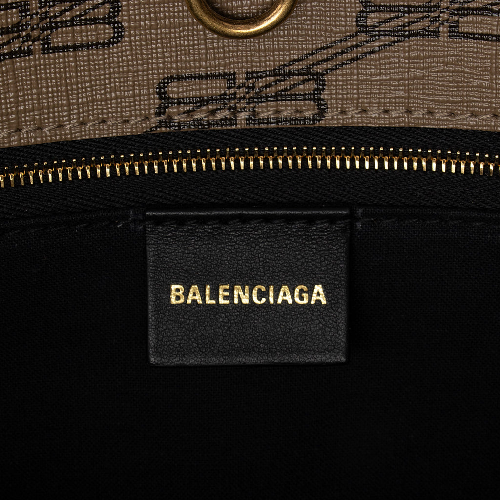 Balenciaga BB Monogram Canvas Signature E/W Medium Shopper Tote (SHF-23770)