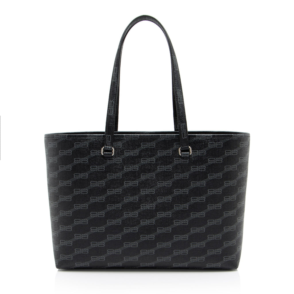 Balenciaga BB Monogram Canvas Signature E/W Medium Shopper Tote