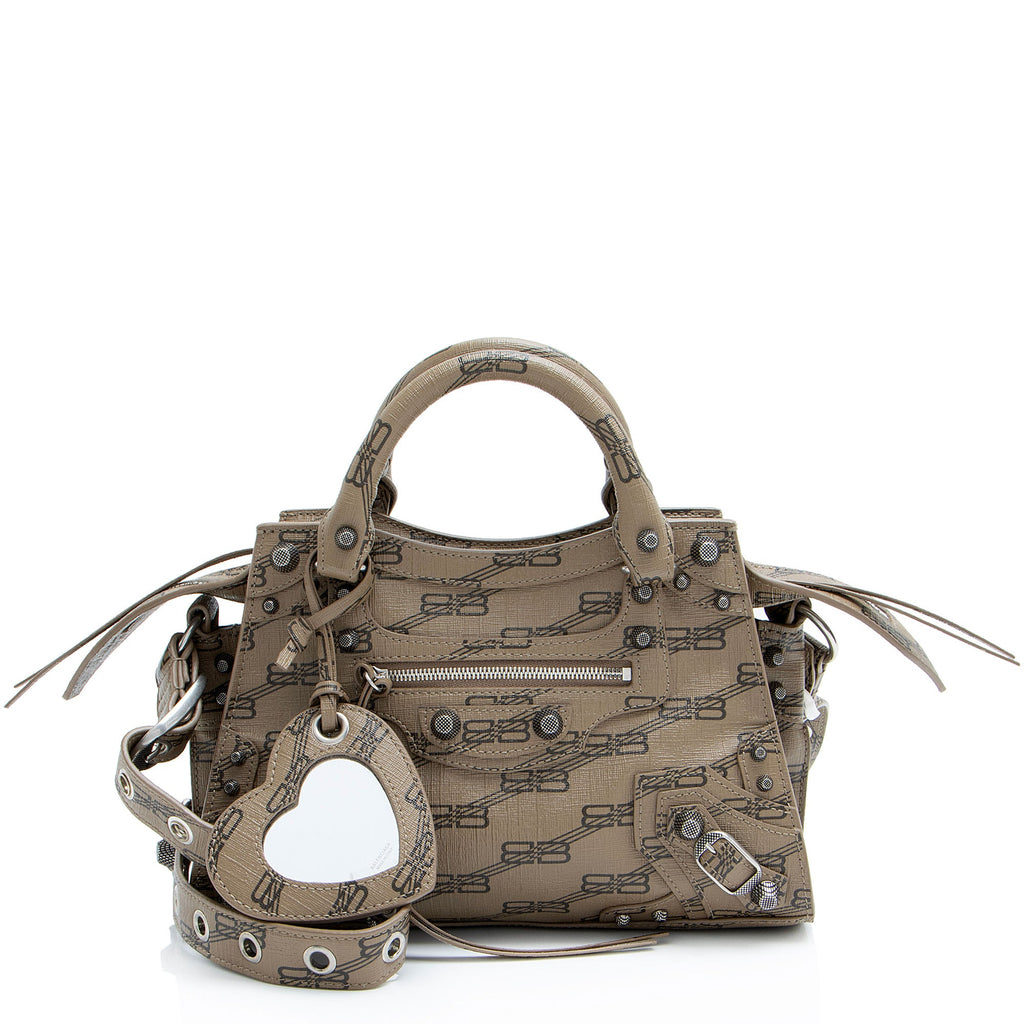 Balenciaga BB Monogram Canvas Signature Neo Cagole City XS Satchel