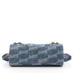 Balenciaga BB Monogram Denim Neo Cagole City XS Satchel (SHF-23464)
