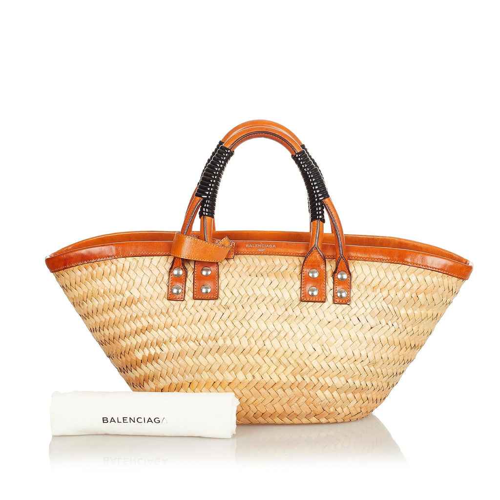 Balenciaga Bistrot Panier Straw Tote Bag (SHG-26428)