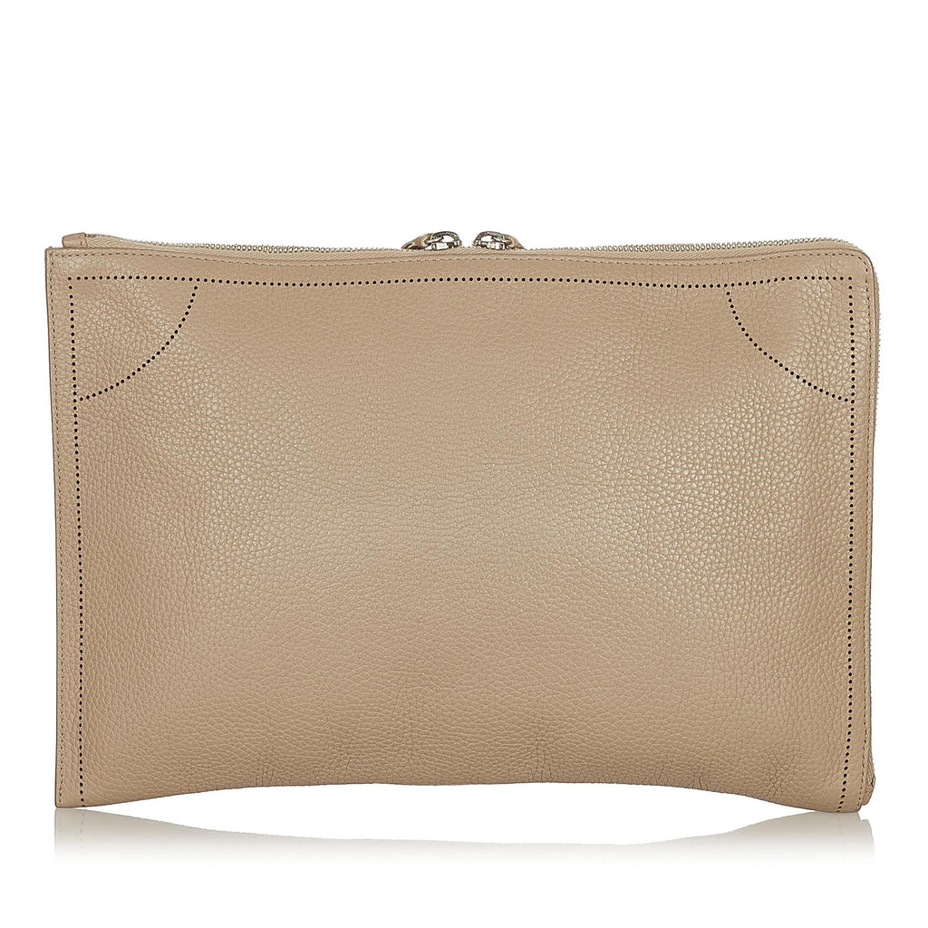 Balenciaga Blackout Zip Leather Clutch Bag (SHG-37475)