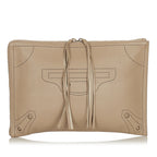 Balenciaga Blackout Zip Leather Clutch Bag (SHG-37475)