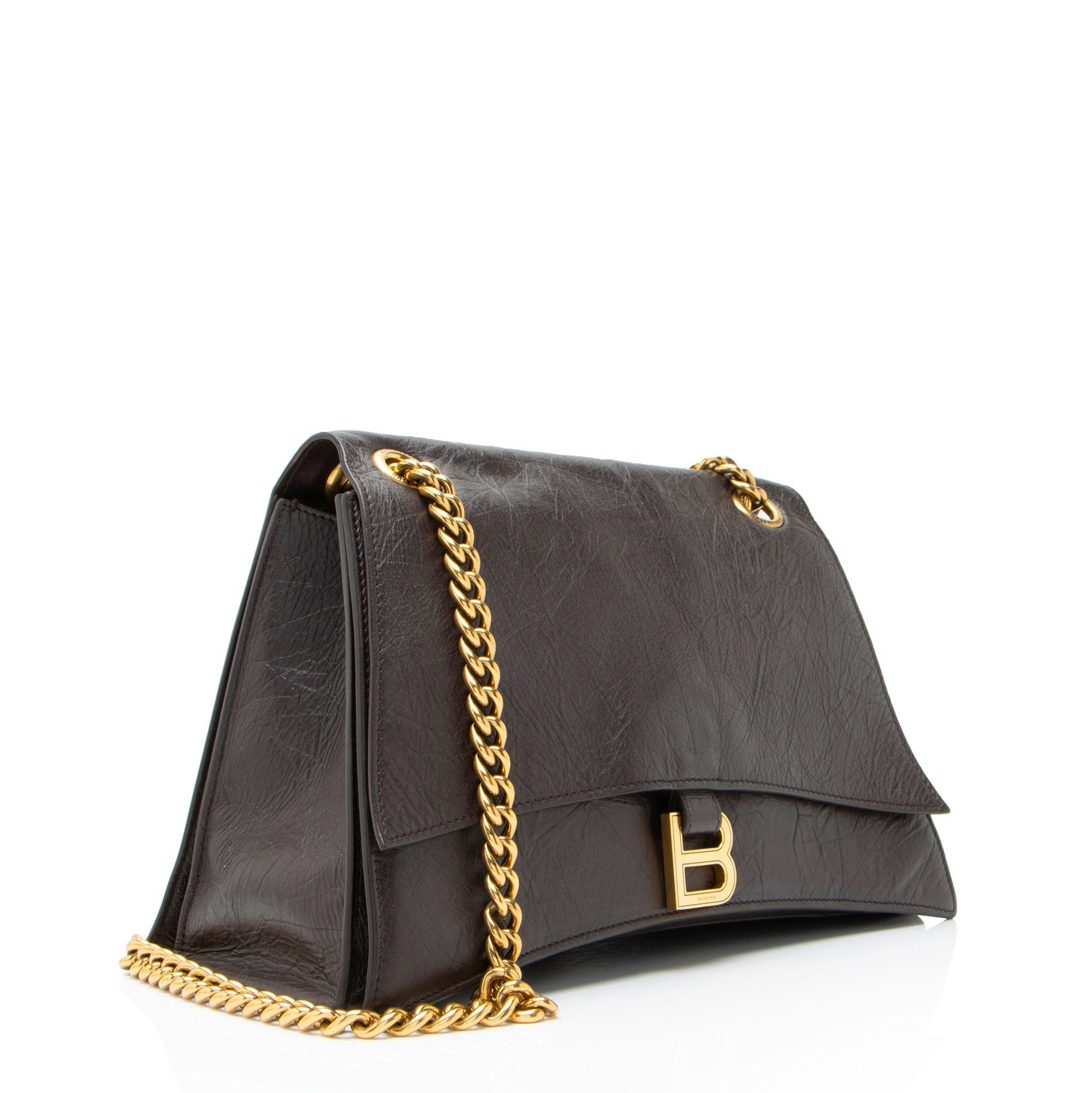 Balenciaga Calfskin Crush Medium Shoulder Bag