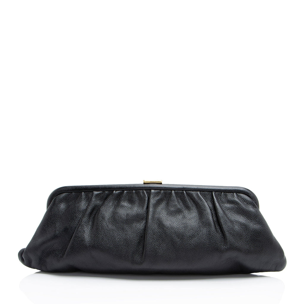 Balenciaga Calfskin Logo Cloud XL Framed Clutch (SHF-DUmqD8)