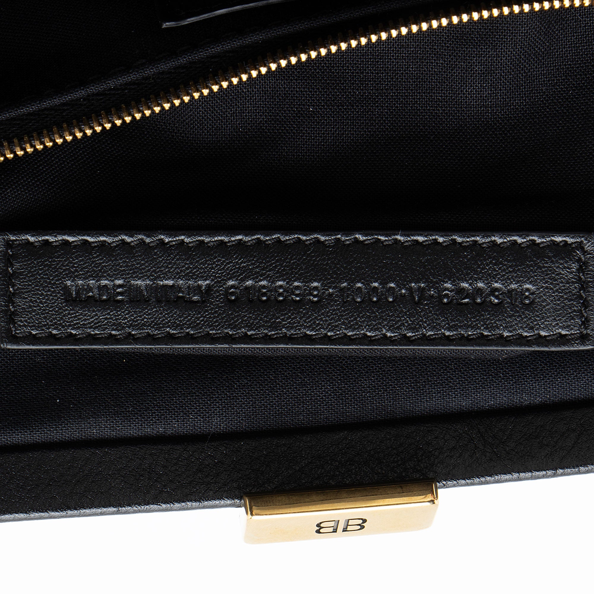 Balenciaga Calfskin Logo Cloud XL Framed Clutch (SHF-DUmqD8)