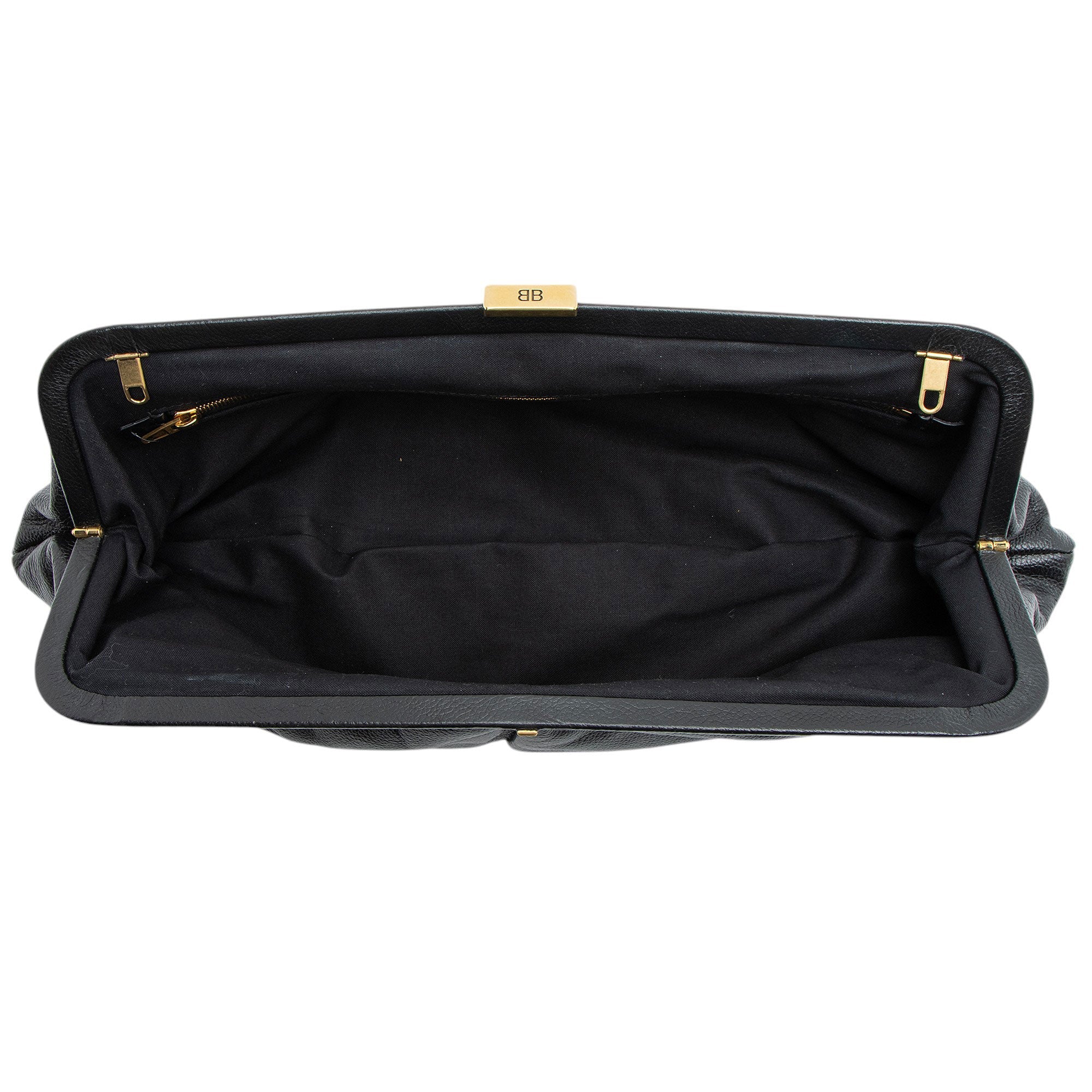 Balenciaga Calfskin Logo Cloud XL Framed Clutch (SHF-DUmqD8)