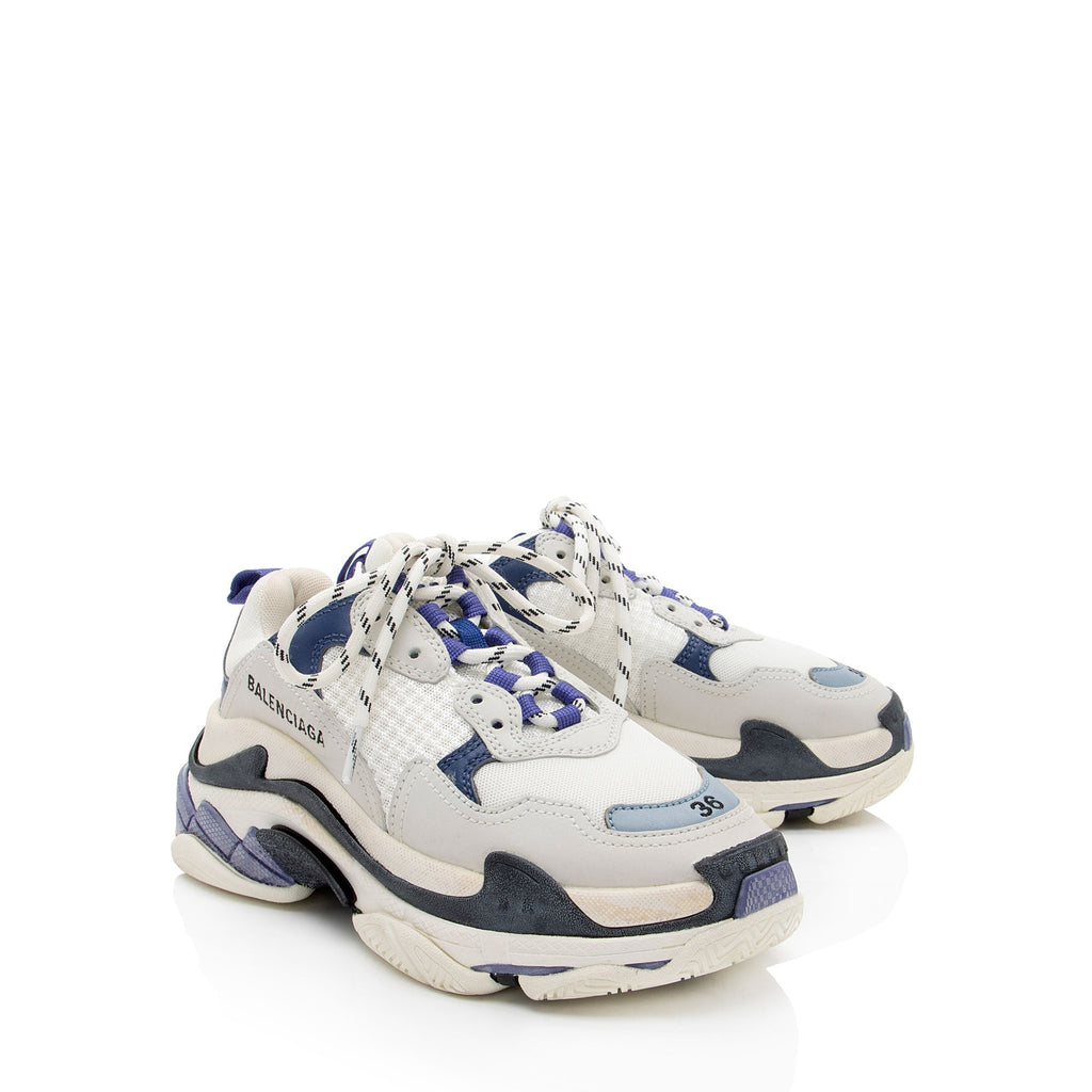 Balenciaga Calfskin Mesh Triple S Sneakers - Size 6 / 36
