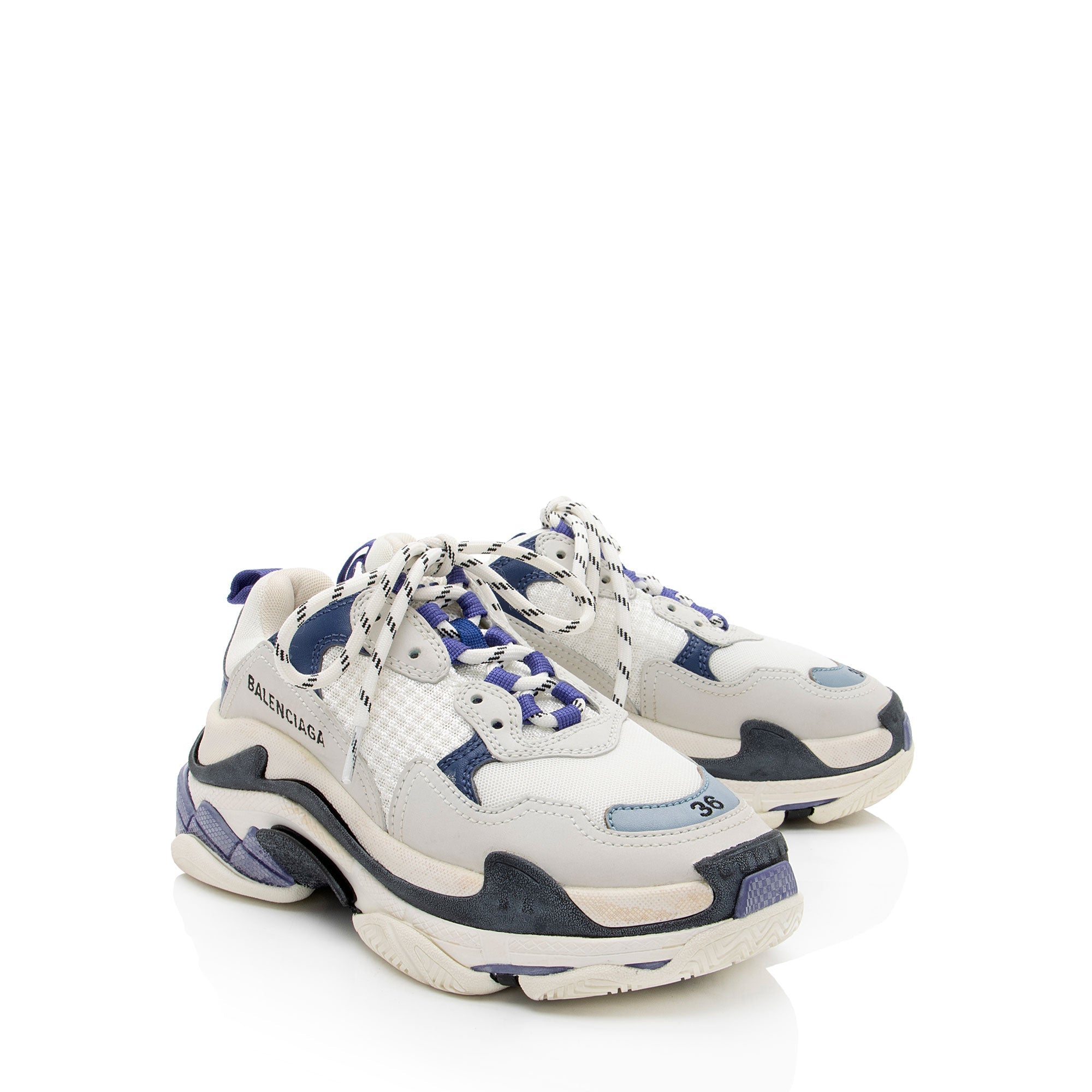 Balenciaga Calfskin Mesh Triple S Sneakers - Size 6 / 36