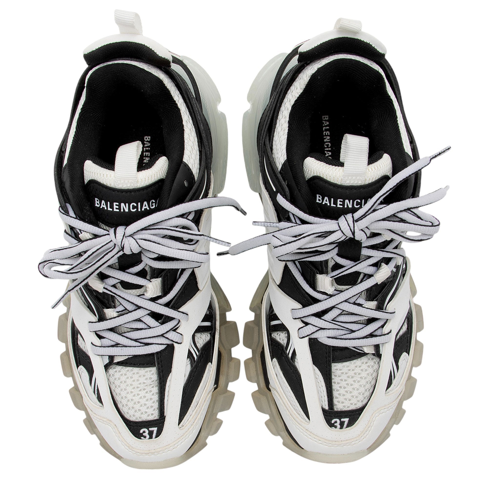 Balenciaga Calfskin Mesh Track Sneakers - Size 7 / 37 (SHF-r9eohF)