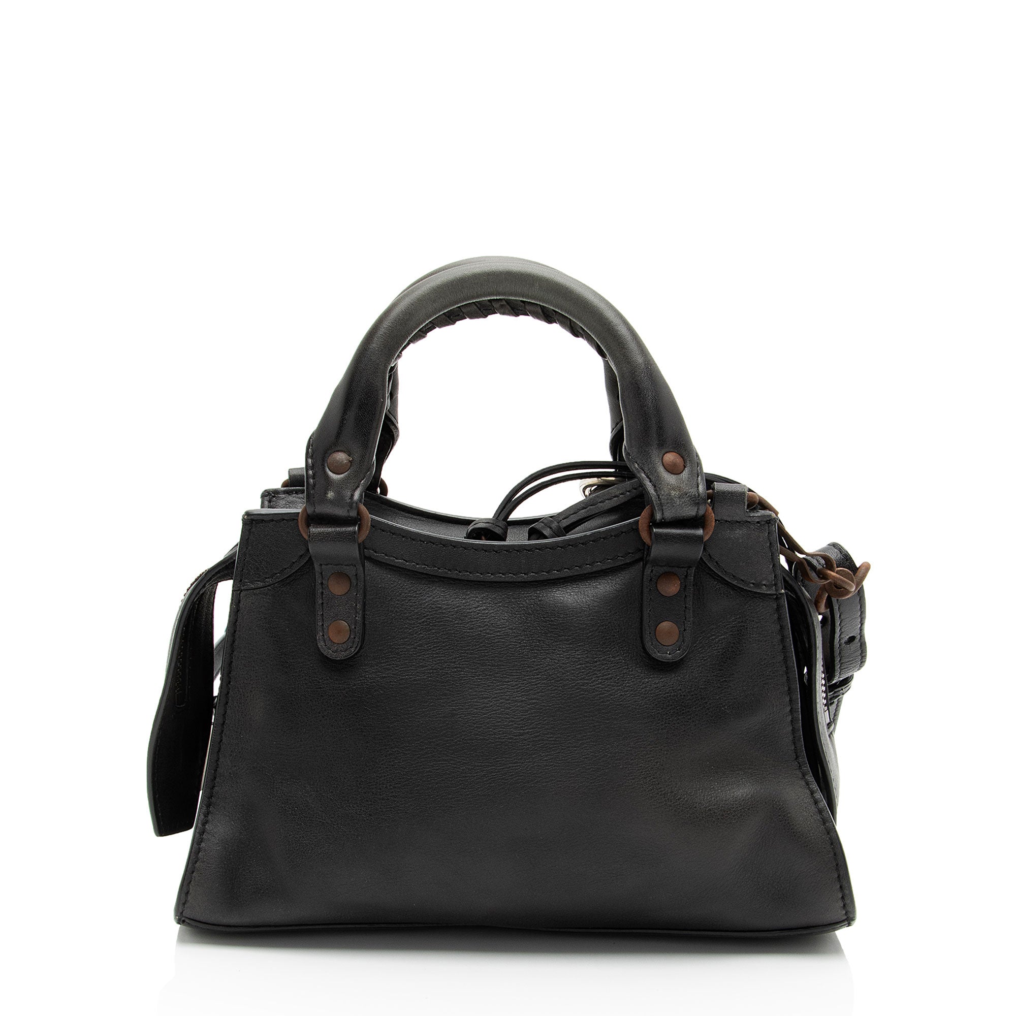 Balenciaga Calfskin Neo Classic Rust Hardware City Mini Satchel (SHF-A4mdtV)